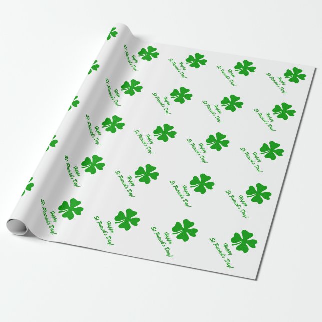 Fyrklöver | st patricks day som slår in papper presentpapper (Utrullad)