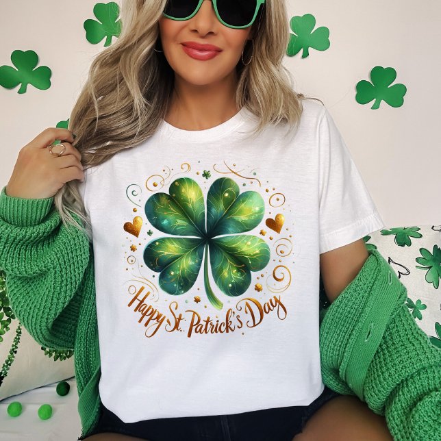 Fyrklöver St patrick's day T-Shirt (Four Leaf Clover St Patrick's Day T-Shirt)