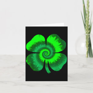 Fyrklöver Tie Dye St Patricks Day Lucky Sh Kort
