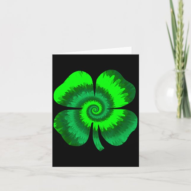 Fyrklöver Tie Dye St Patricks Day Lucky Sh Kort (Framsida)