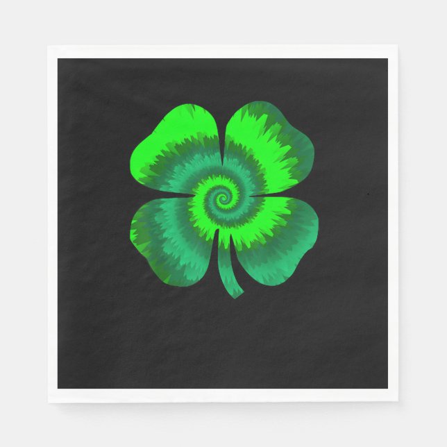 Fyrklöver Tie Dye St patrick's day Lucky Sh Pappersservett (Framsidan)