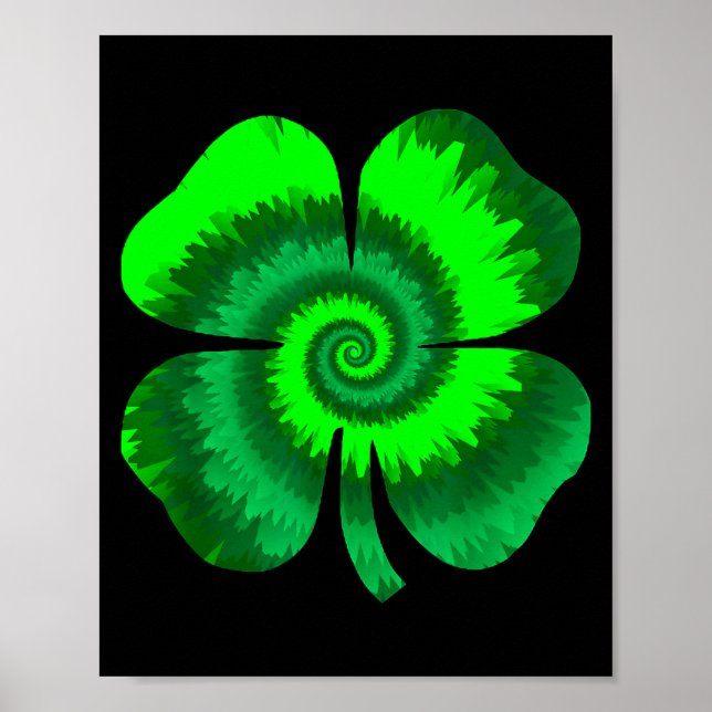 Fyrklöver Tie Dye St Patrick's Day Lucky Sh Poster (Framsidan)