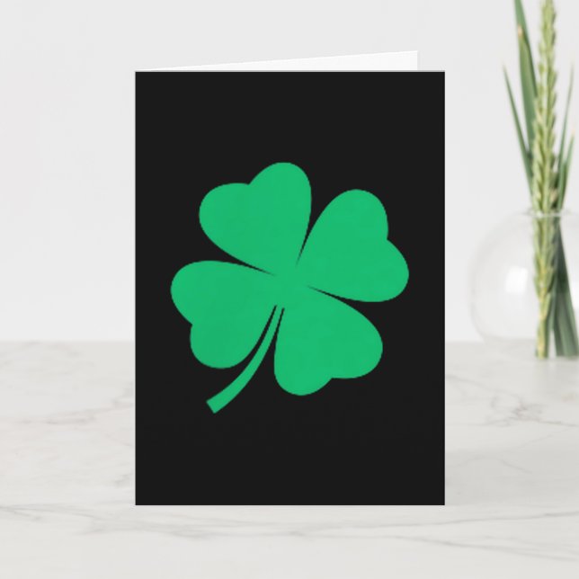 Fyrklöverfick irländsk shamrock st.patricks kort (Framsida)