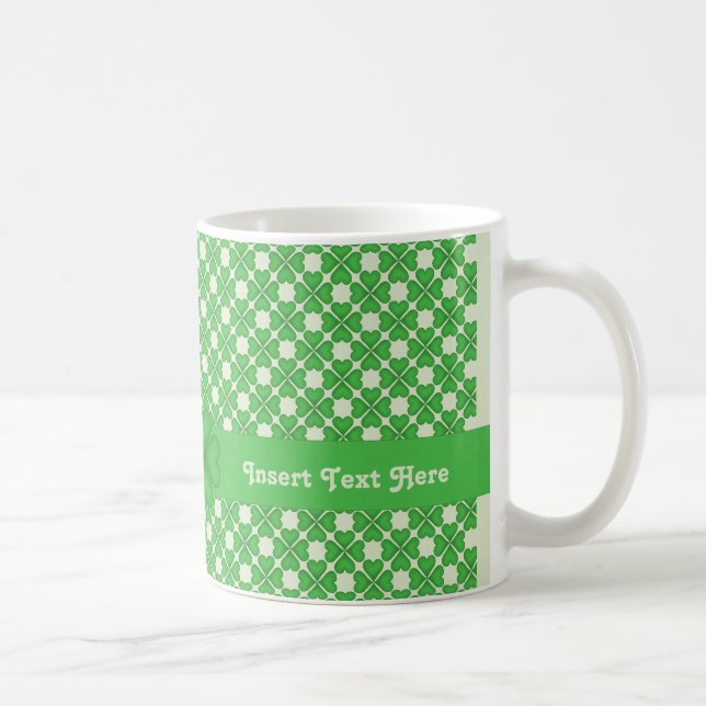 Fyrklöverhjärtmönster Anpassningsbart Kaffemugg (Höger)