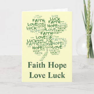 Fyrklövert: Hope, Faith, Kärlek, Tur Kort