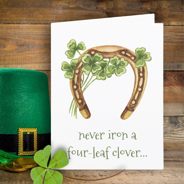 Fyrklövert lustigt irländskt St patricks day-kort Meddelande (Skapare uppladdad)