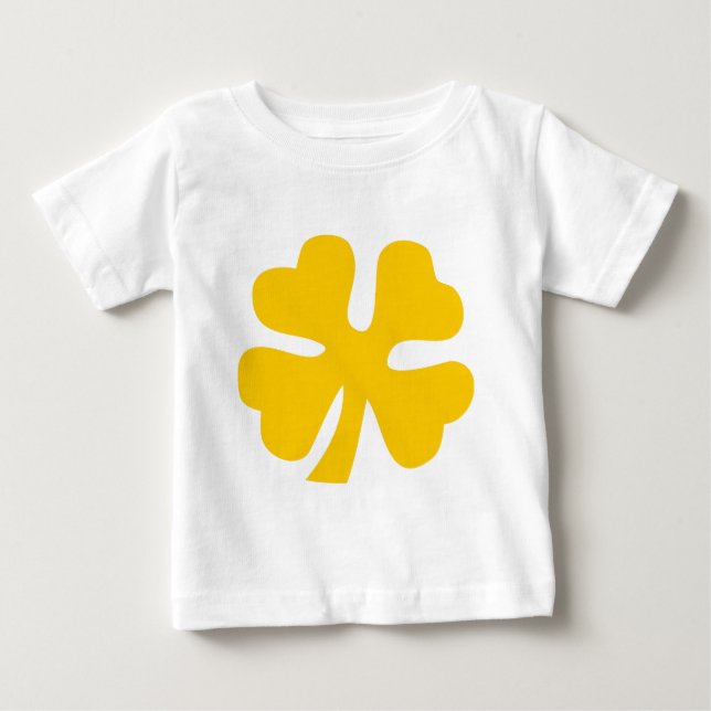Fyrklövert - orangegult t-shirt (Framsida)