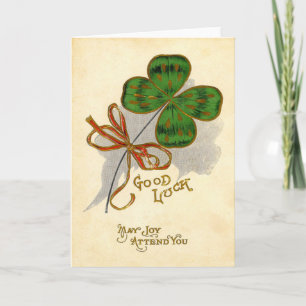 Fyrklövert St patrick's day för vintage Kort