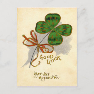 Fyrklövert St patrick's day för vintage Vykort