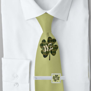 Fyrklövra centermonogram Neck Tie Slips