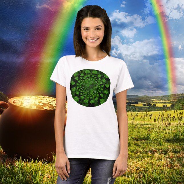 Fyrklövra Kaleidoscope T-Shirt (Four Leaf Clover Kaleidoscope T-Shirt)