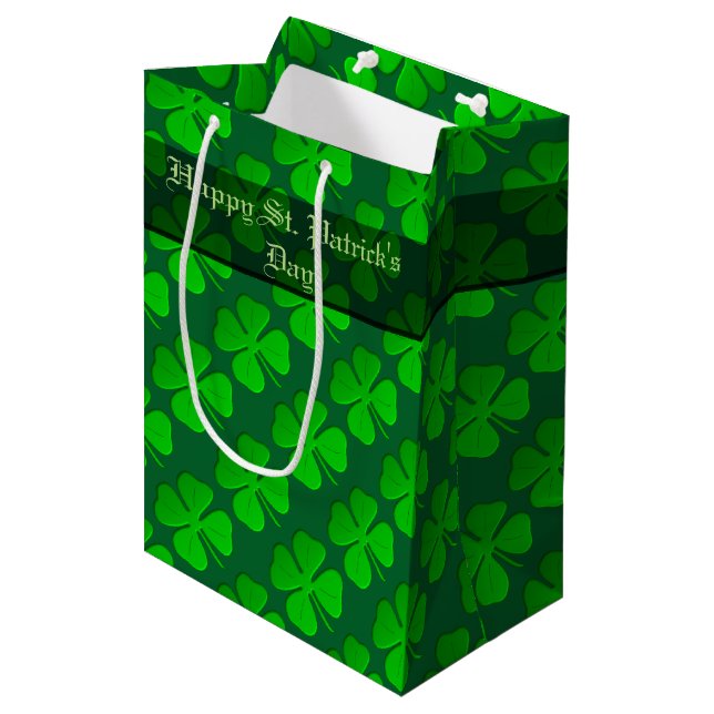 Fyrklövra Mönster Gift Bag (Framsidan Vinklad)