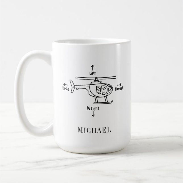 Fyrkokare för belysningsdocka för ljus-helikopter kaffemugg (Vänster)
