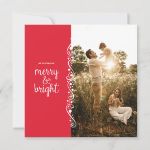 Fyrkortet Merry och Bright Red Swirl Square Tack Kort