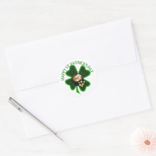 Fyrläppig Klöver St. Patrick's Day Runt Klistermärke