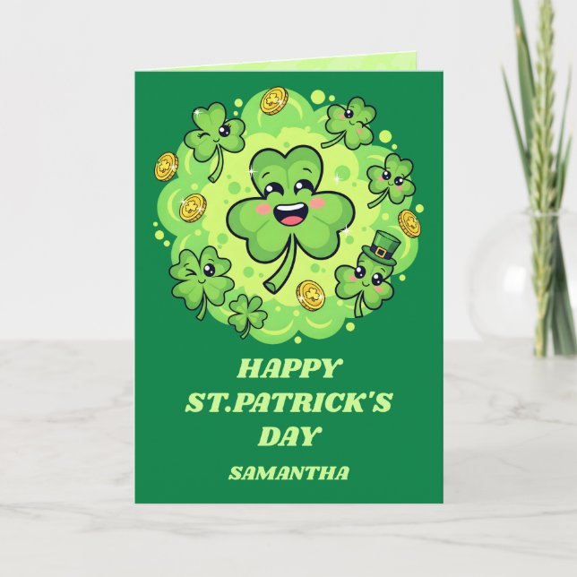 Fyrlövsroligt St. Patricks dag-kort Kort (Framsida)