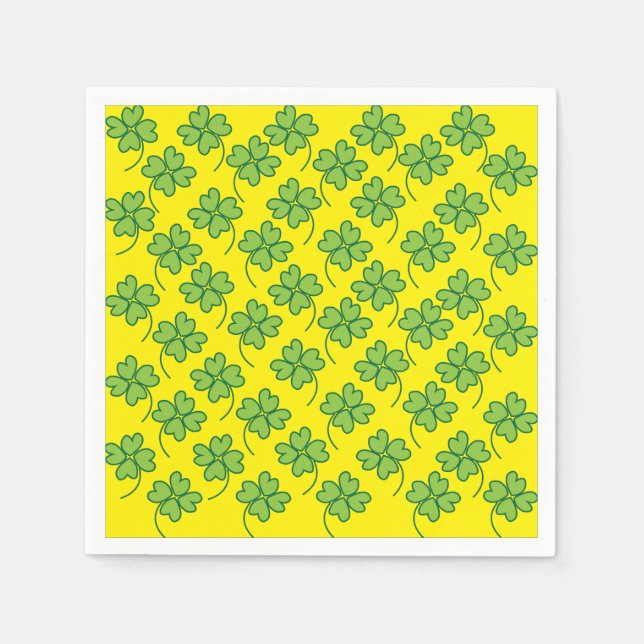 Fyrlövt Klöver Shamrock Irländska Partpresenter Pappersservett (Framsidan)