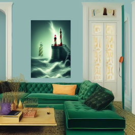 Fyrorna vid havet | AI Art Poster