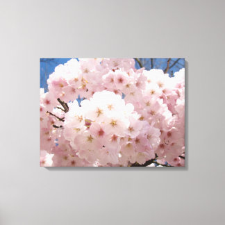 Fyrpanelsträd Blommor Blommar Vår Träd Canvastryck