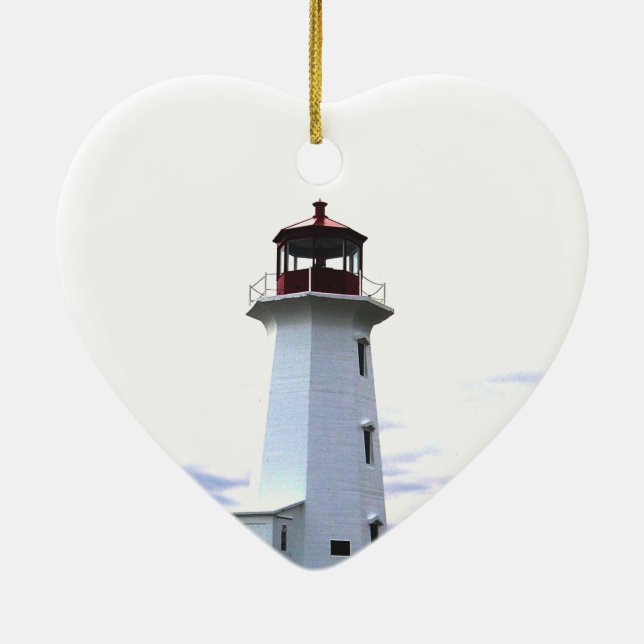FyrprydnadPeggys Cove Nova Scotia Julgransprydnad Keramik (Baksidan)