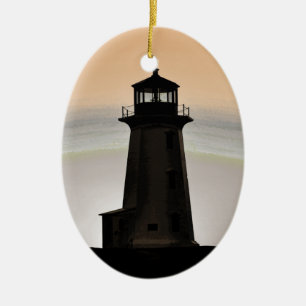 FyrprydnadPeggys Cove Nova Scotia Julgransprydnad Keramik