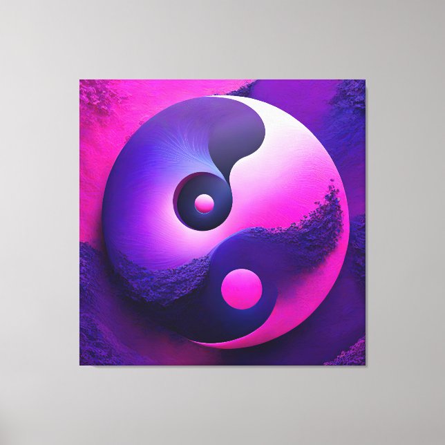 Fyrrik Yin Yang Symbolism med stor upplysning Canvastryck (Framsida)
