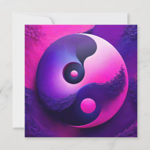 Fyrrik Yin Yang Symbolism med stor upplysning Julkort