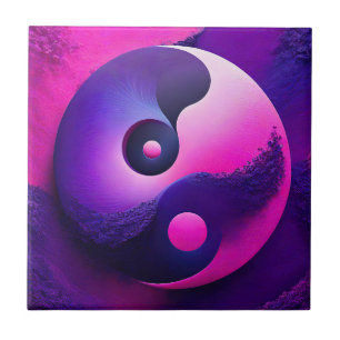 Fyrrik Yin Yang Symbolism med stor upplysning Kakelplatta