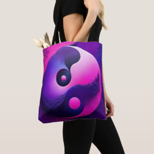 Fyrrik Yin Yang Symbolism med stor upplysning Tygkasse
