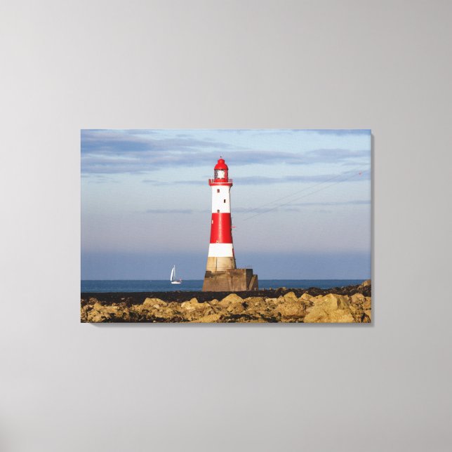 Fyrskåp | Beachy Head Lighthouse England Canvastryck (Framsida)