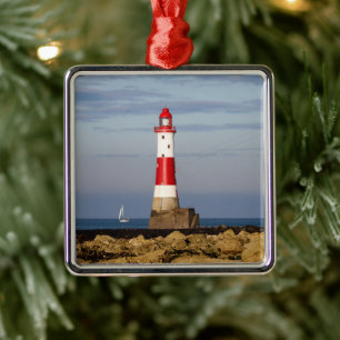 Fyrskåp Beachy Head Lighthouse England Julgransprydnad Metall