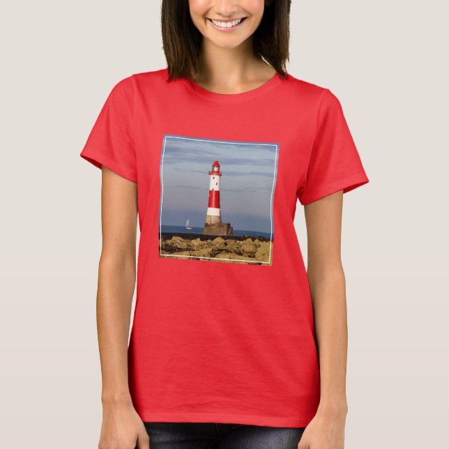 Fyrskåp | Beachy Head Lighthouse England T Shirt (Framsida)