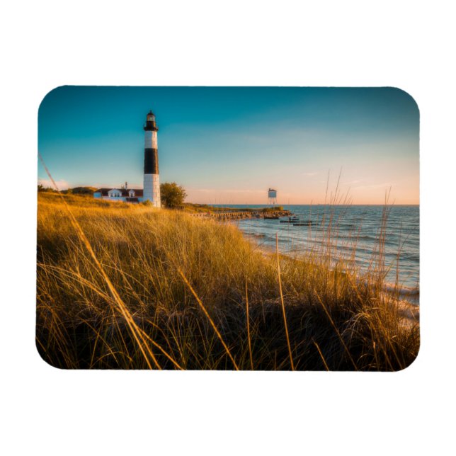 Fyrskåp | Big Sable Lighthouse Ludington, MI Magnet (Horisontell)