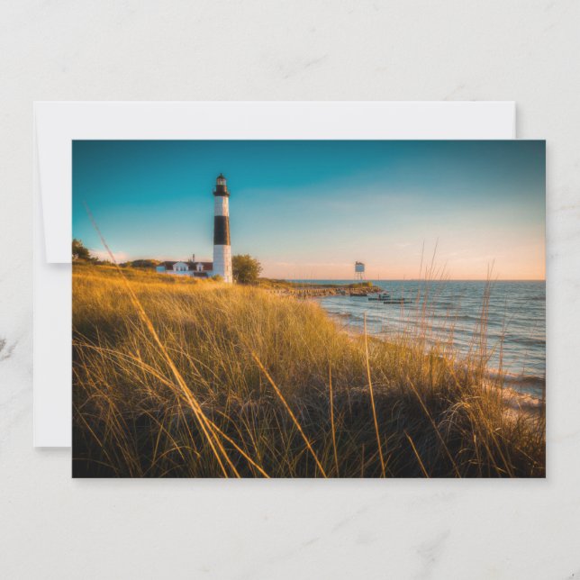 Fyrskåp | Big Sable Lighthouse Ludington, MI Tack Kort (Framsida)