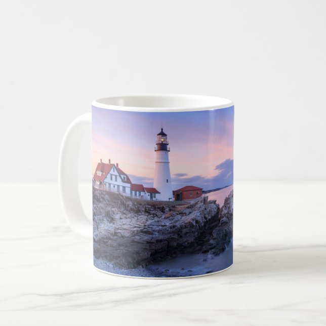 Fyrskåp | Cape Elizabeth, Maine Kaffemugg (Framsida vänster)