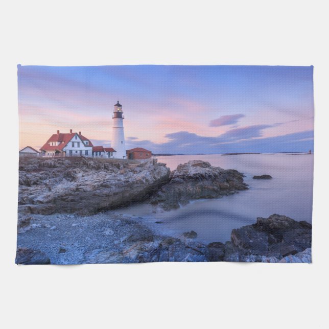 Fyrskåp | Cape Elizabeth, Maine Kökshandduk (Horisontell)