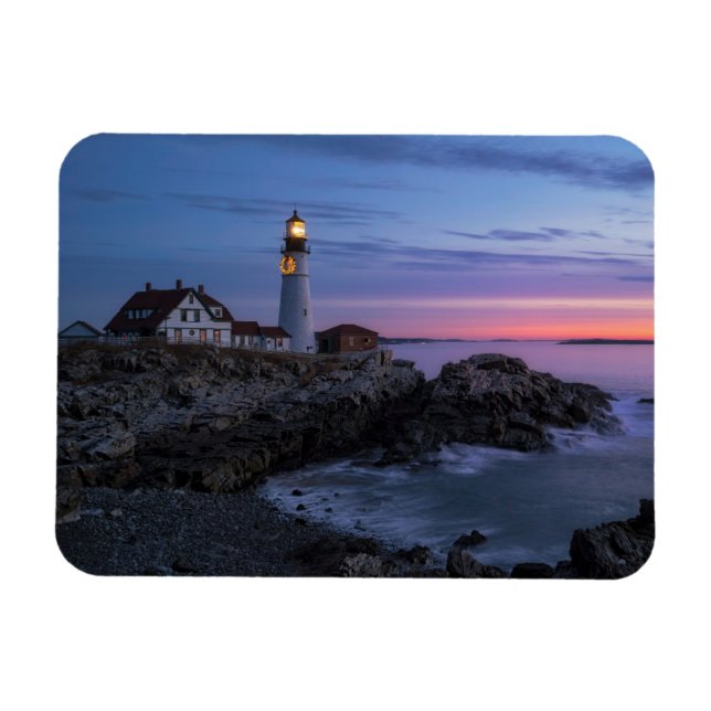 Fyrskåp | Cape Elizabeth Maine Lighthouse Magnet (Horisontell)