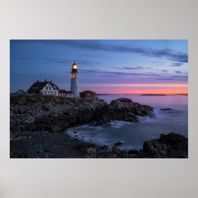 Fyrskåp | Cape Elizabeth Maine Lighthouse Poster (Framsidan)