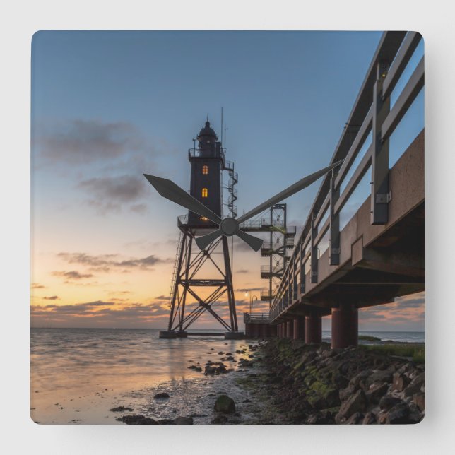 Fyrskåp | Eversand-Oberfeue Tyskland Fyrkantig Klocka (Framsida)