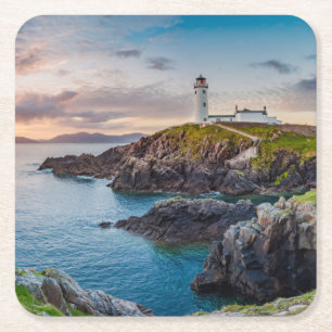 Fyrskåp Fanad Head Lighthouse Ireland Underlägg Papper Kvadrat