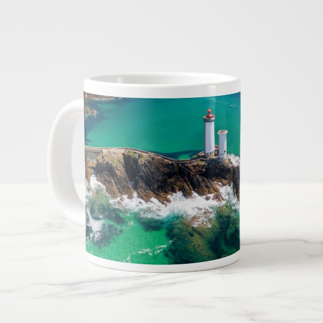 Fyrskåp | Finistère Brest Bretagne Lighthouse Jumbo Mugg (Framsida vänster)