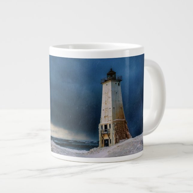 Fyrskåp | Frankfort Lighthouse Sjö Michigan Jumbo Mugg (Framsida höger)