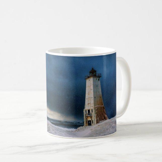 Fyrskåp | Frankfort Lighthouse Sjö Michigan Kaffemugg (Framsida höger)