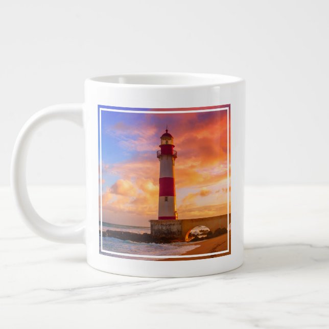 Fyrskåp | Itapuã Lighthouse Bahia Brasilien Jumbo Mugg (Vänster)