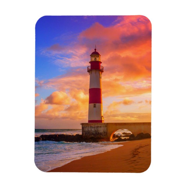 Fyrskåp | Itapuã Lighthouse Bahia Brasilien Magnet (Vertikal)