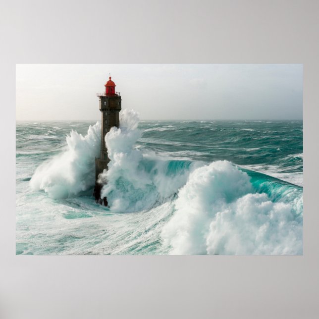 Fyrskåp | Jument Lighthouse Ouessant Frankrike Poster (Framsidan)