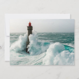 Fyrskåp Jument Lighthouse Ouessant Frankrike Tack Kort