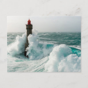 Fyrskåp Jument Lighthouse Ouessant Frankrike Vykort