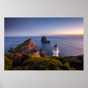 Fyrskåp Lighthouse Cape Brett Nya Zeeland Poster