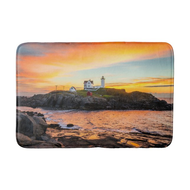 Fyrskåp | Nubble Lighthouse Maine Badrumsmatta (Framsidan)